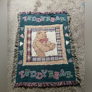 Teddy bear tapestry blanket